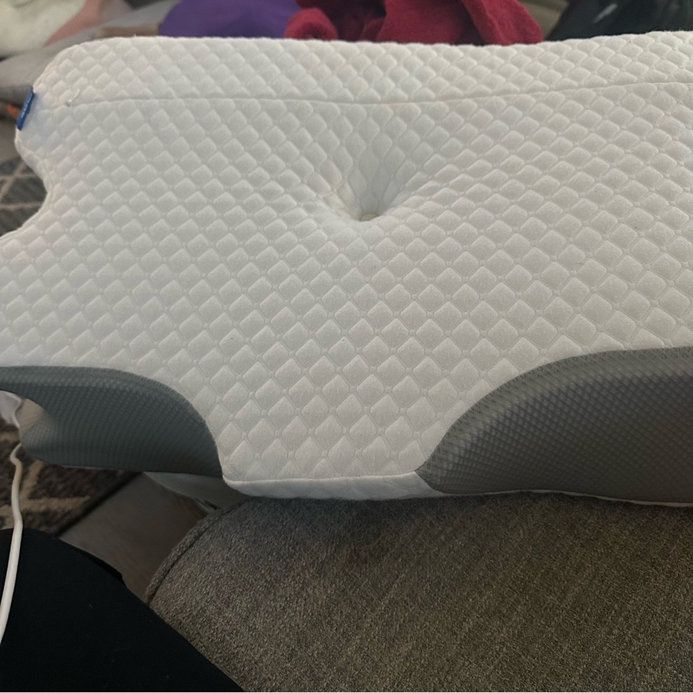 White and Gray Ergonomic Pillow